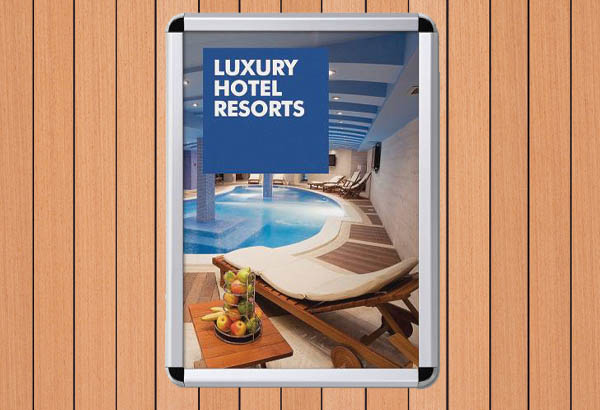 Cadre clippant mural en aluminium profil 32 mm - Format A1 - Coins ronds