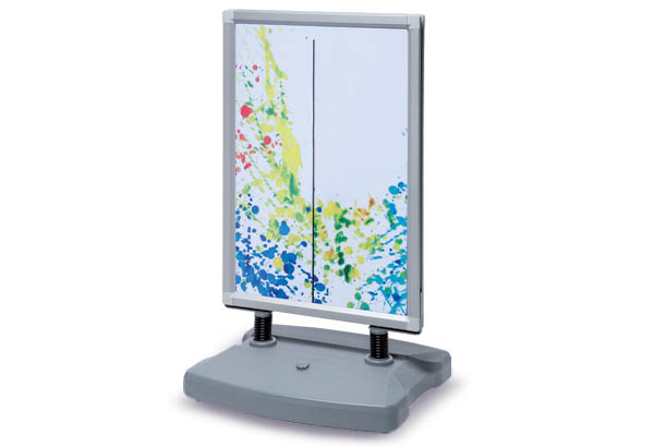 Stop trottoir cadre clippant 2 faces sur roulette - Format 70x100 cm