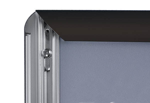 Chevalet cadre clippant 2 faces avec profil noir 32 mm - Format A1 - Coins carrés