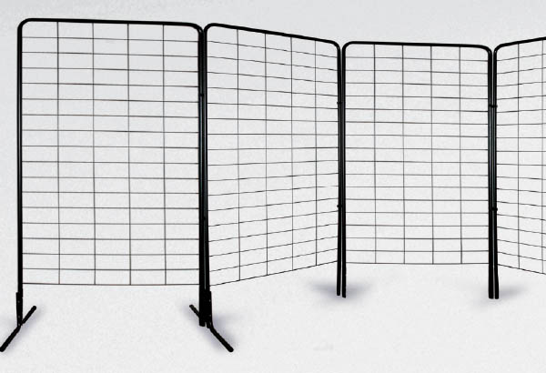 Grille d'exposition sur pied en métal laquée époxy noir - 1000 x 2000 mm