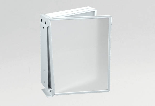 Porte-pochettes mural à visser en métal laqué blanc - 20 pochettes A4 gris