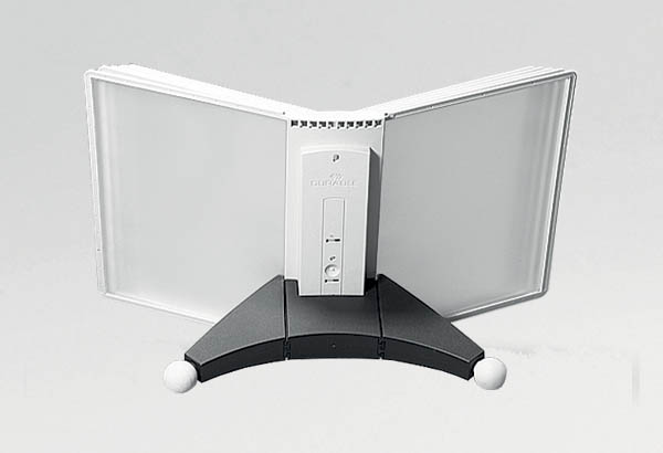 Porte-pochettes de comptoir modulable métal laqué noir - 10 pochettes A4 gris