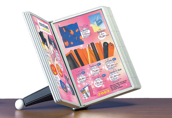 Kit extension pupitre de comptoir en métal laqué noir - 10 pochettes A4 gris