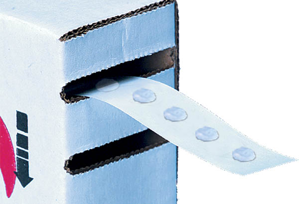 Lot de 5000 pastilles "gouttes de colle" de Ø 10 mm en film transparent - Adhésif amovible