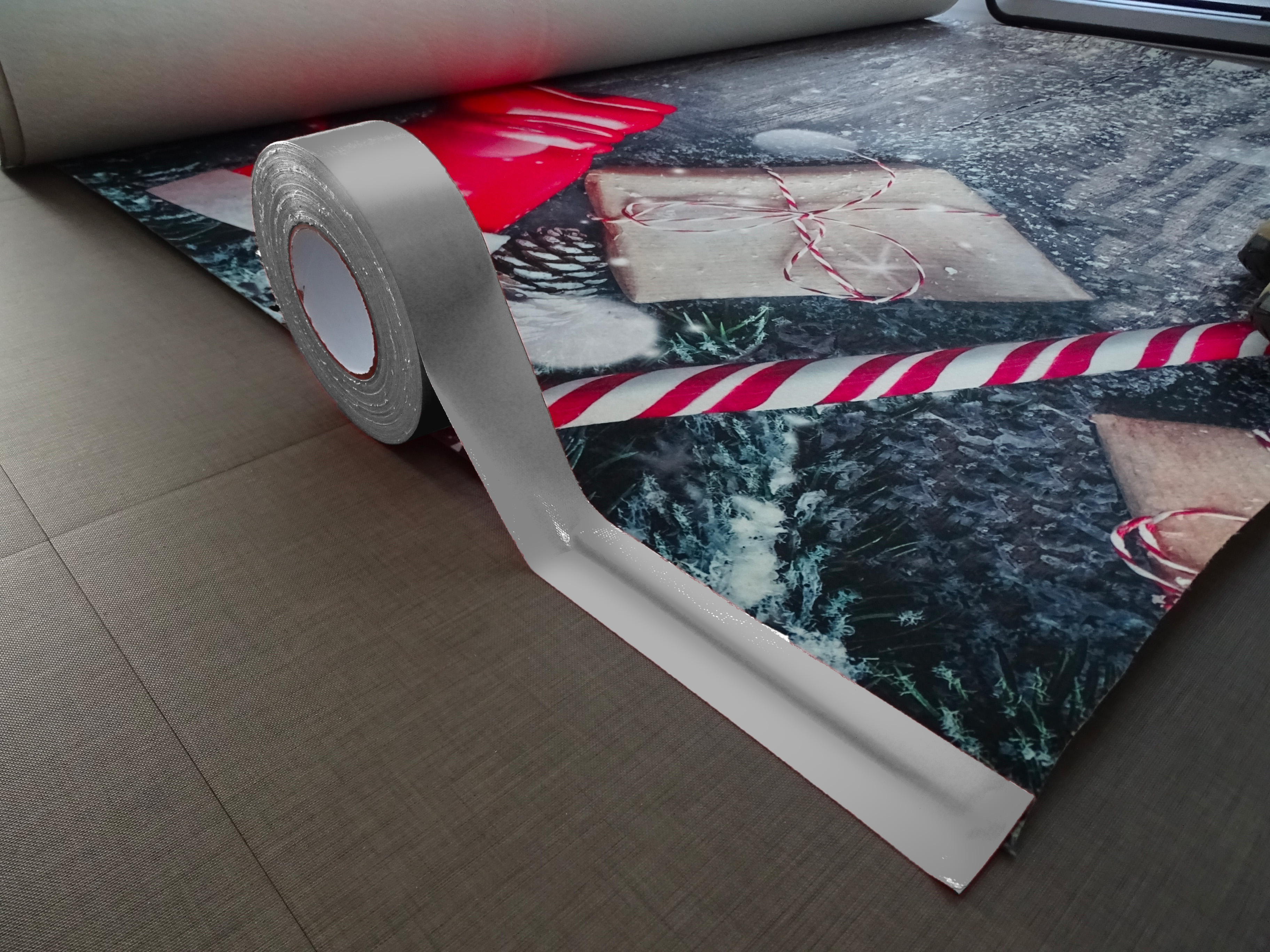 Toile GAFFER Ultramarque® adhésivée 1 face de 50 mm x 50 m - Argent