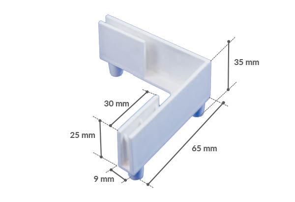 Pied double blanc pour display avec angle fixe