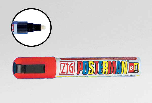 Marqueur craie Posterman® - Pointe ronde de 2 mm rouge