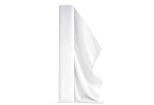 Rouleau de tissu uni coton gratté de 260 cm x 25 m - Blanc