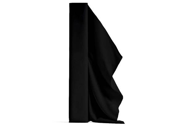 Rouleau de tissu uni coton gratté de 260 cm x 25 m - Noir