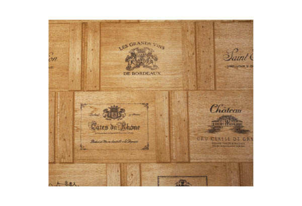 Rouleau de tissu en coton à thème de 160 cm x 25 m - Caisse de vins