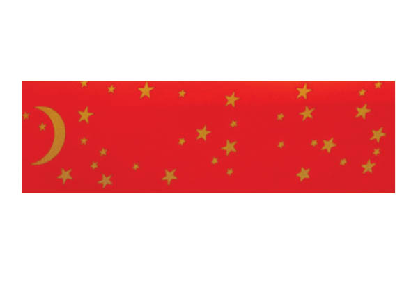 Rouleau de jupe de palette Calcolor® à thème de 60 cm x 50 m - Rouge / Etoilé Or