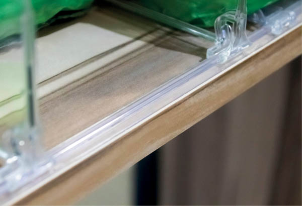 Rail standard adhésif transparent pour séparateur - 25 x 1245 mm