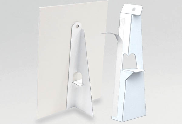 Chevalet carton 1 pied avec adhésif permanent - 300 x 100 mm