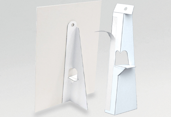 Chevalet carton 1 pied avec adhésif permanent - 350 x 100 mm