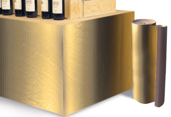 Rouleau cache - jupe palette en carton microcannelure de 60 cm x 50 m - Or