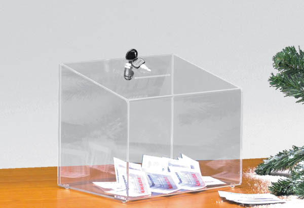 Urne avec serrure à poser en acrylique - 12 litres