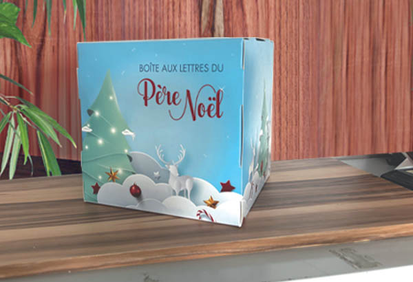 Urne à poser en carton blanc avec fente - 250 x 250 x 250 mm