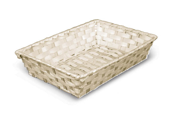 Panier rectangulaire en bambou - 380 x 280 x 70 mm