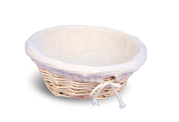 Panier double rond en osier plein naturel doublé jute - 290 x 90 mm