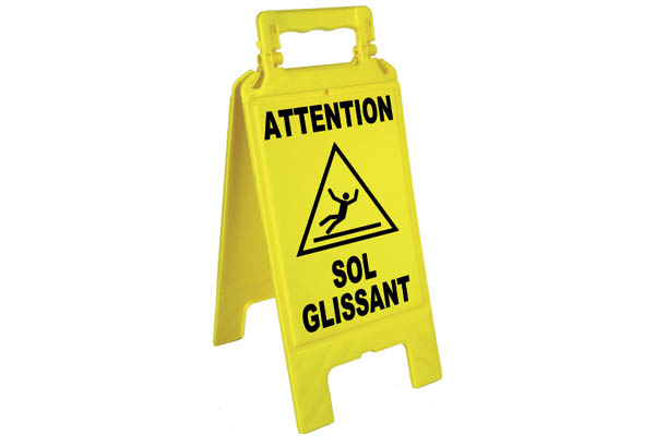 Chevalet signalisation sol glissant - 275 x 600 x 400 mm