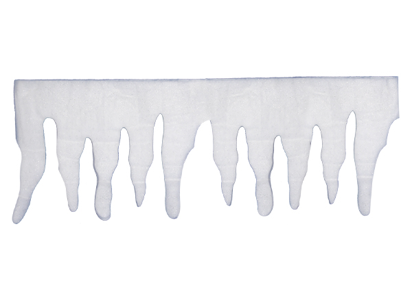 Bordure stalactites de glace avec feutrine blanche - Hauteur 35 cm - Largeur 2 m