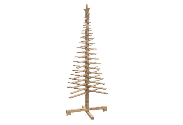 Sapin articulé en bois naturel - Hauteur 120 cm - Diamètre 50 cm
