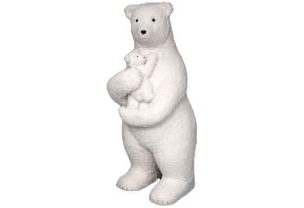 Ours blanc et son bébé - Hauteur 150 cm - 69 x 58,5 cm