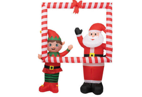 Cadre gonflable Père Noël et son lutin - Hauteur 180 cm - 150 x 43 cm