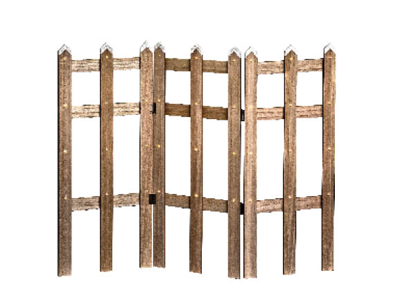 Barrière en bois lumineuse - Hauteur 60 cm - 90 x 3 cm