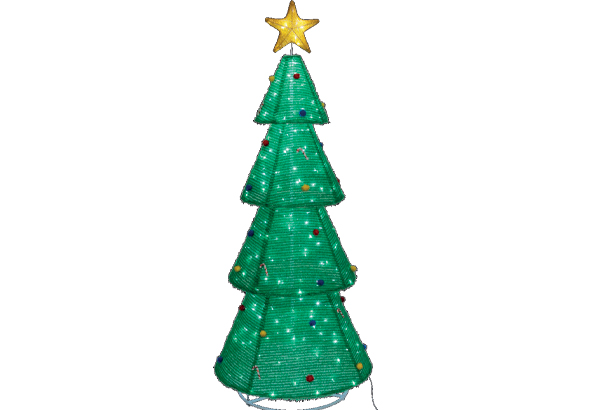 Sapin lumineux vert - Hauteur 190 cm - Diamètre 78 cm
