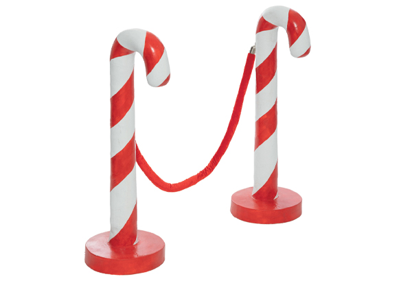 Paire sucres d'orge avec cordon rouge de 1.5 m - Hauteur 60 cm - 98 x 44 cm