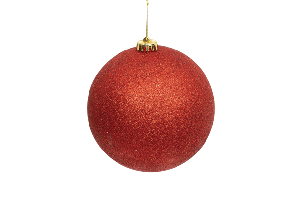 Boule de Noël - Diamètre 15 cm - Rouge pailletée