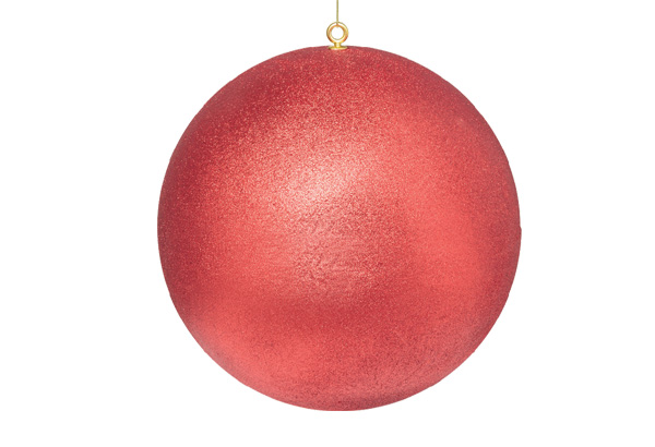 Boule XL de Noël rouge pailletée - Diamètre 40 cm