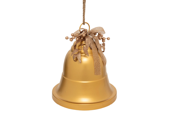 Cloche de Noël dorée - Hauteur 66 cm - 39 x 32 cm
