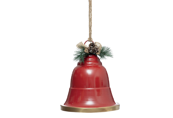 Cloche de Noël rouge - Hauteur 66 cm - 39 x 32 cm