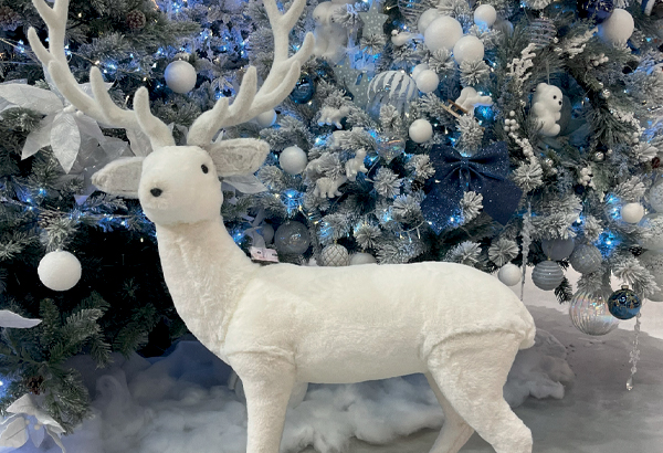 Renne géant blanc - Hauteur 108 cm - 74 x 22 cm