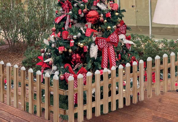 Cloture en bois rouge - Hauteur 20 cm - 90 x 3.7 cm