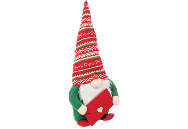 Gnome multicolore avec lettre - Hauteur 50 cm - 18 x 10 cm