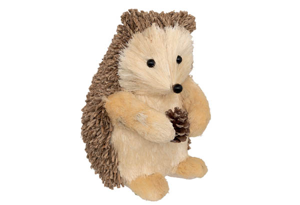 Hérisson marron pailleté en polystyrène - Hauteur 24 cm