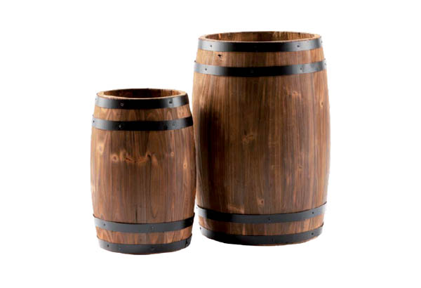 Double tonneaux de vin en bois - 40 x 25 cm et 30 x18 cm