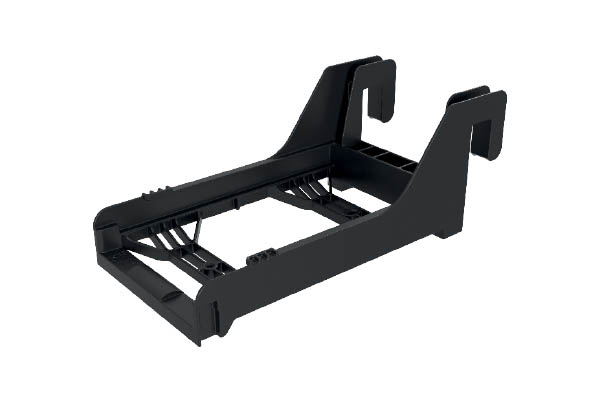 Sabot en plastique noir pour bac à pelle - 120 x 149 x 315 mm