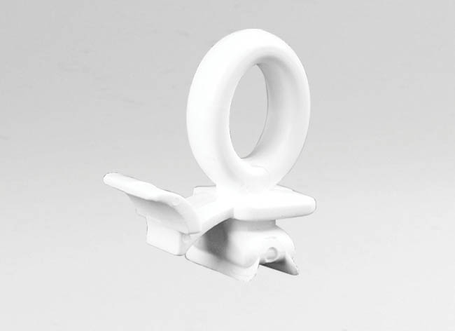 Anneau fixe avec crochet fermé blanc pour profil Décobarre® XS  et XL