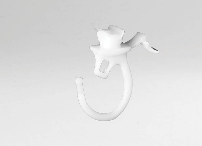 Anneau fixe avec crochet ouvert blanc pour profil Décobarre® XS  et XL