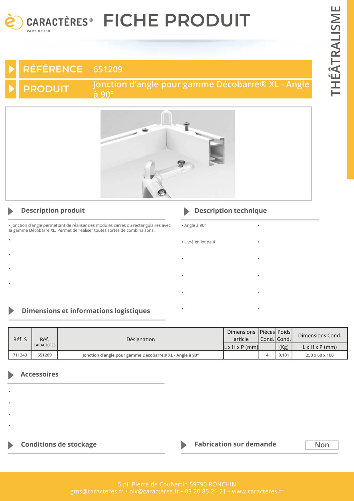 Jonction d’angle pour profil Décobarre® XL - Angle à 90°