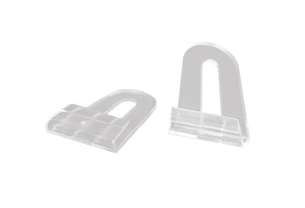 Crochet en PVC transparent pour profil pinçant