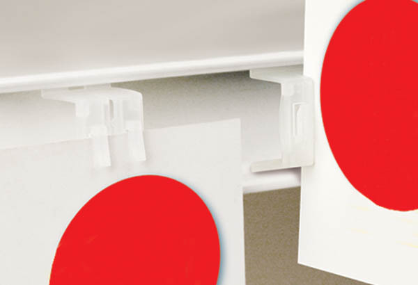 Accroche clip 2 positions facing ou drapeau - Rails électroniques