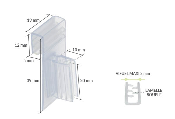 Accroche grip drapeau fixe - Profils porte étiquettes