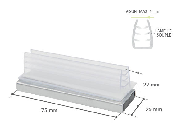 Grip en T bloc magnétique en 75 mm - Base de 25 mm
