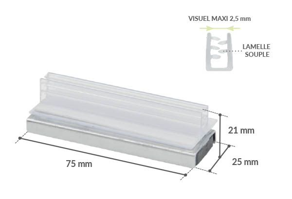 Grip en T bloc magnétique en 75 mm - Base de 25 mm