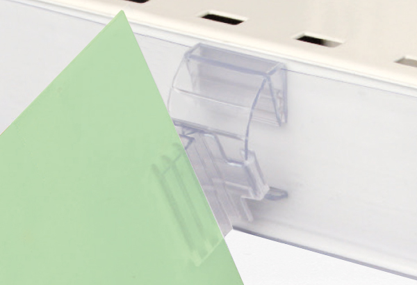 Accroche grip flexible drapeau à angle variable - Profils porte étiquettes